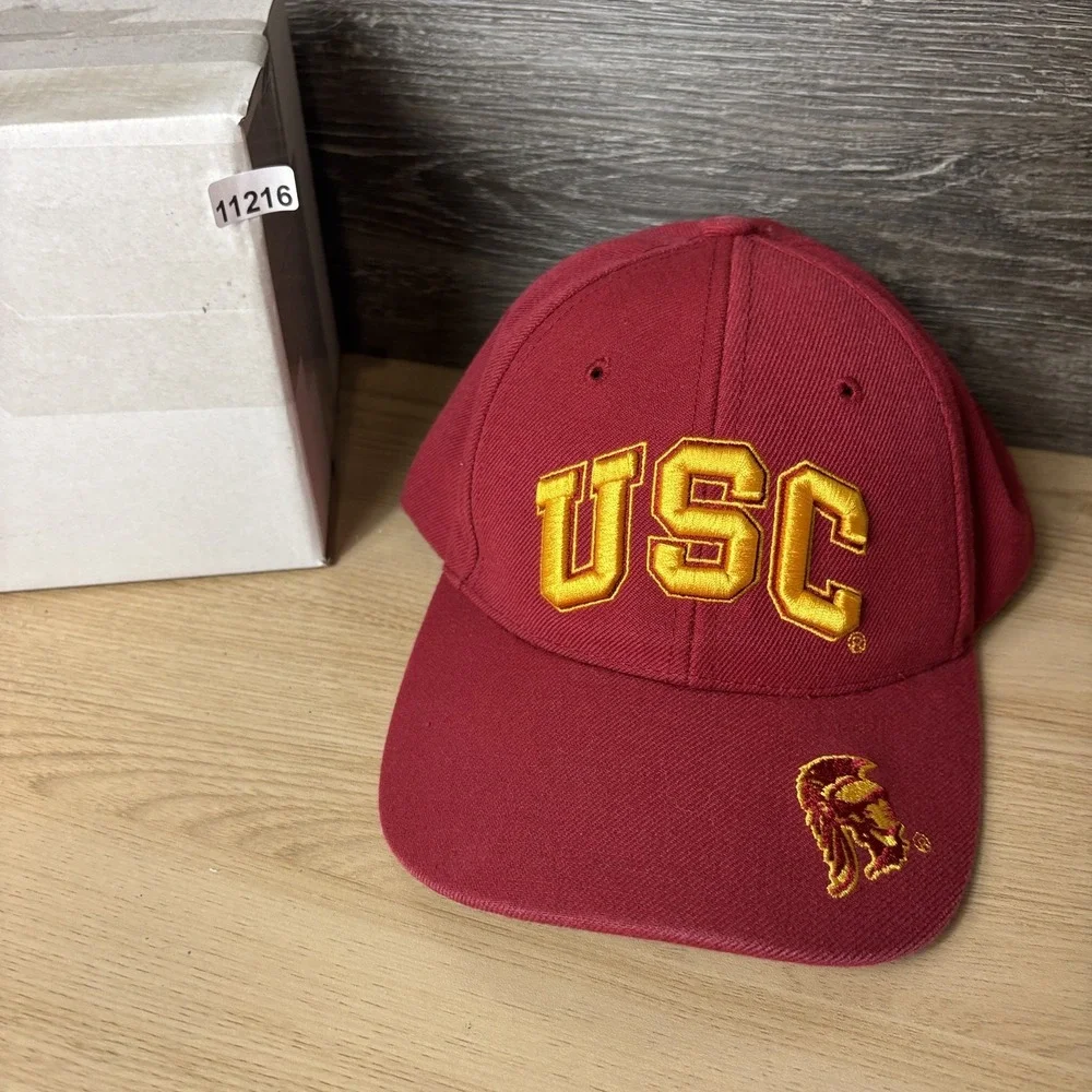 USC Trojans Hat Cap Strap Back Red Yellow NCAA Football College Mens Embroidered